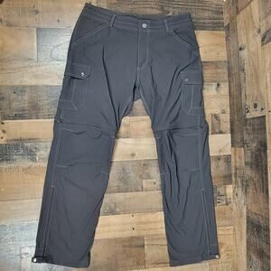 Kuhl Renegade Convertible Stealth Pant Mens 38x32 Gray Zip Off Cargo Hiking 5138